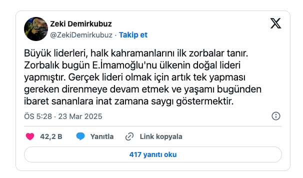zorbalik ekrem imamoglu nu ulkenin dogal lideri yapmistir
