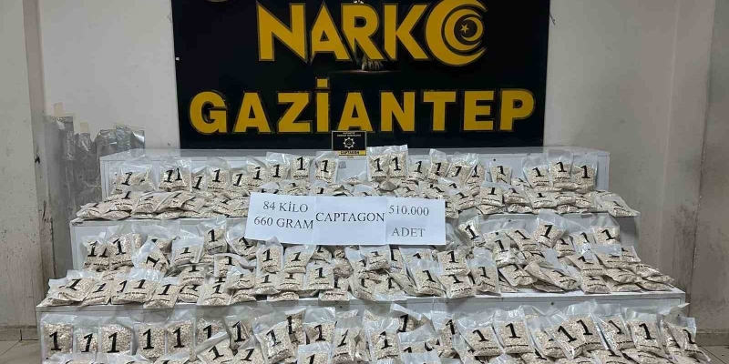 Gaziantep’te 510 bin adet uyuşturucu hap ele geçirildi: 1 şahıs tutuklandı