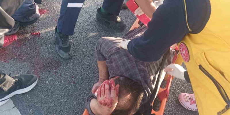 Köpeğe çarpmamak için manevra yapınca bariyerlere çarpıp yaralandı