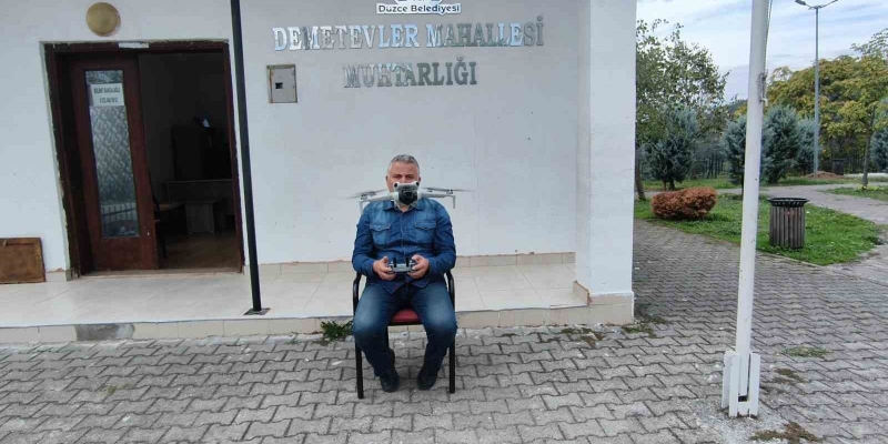 Dronlu Muhtar, mahallesini her sabah havadan kontrol edip eksikleri belirliyor