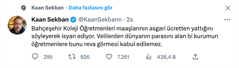 kaan sekban dan bahcesehir koleji ile ilgili dikkat ceken iddia