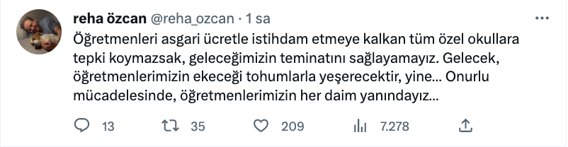 reha ozcan dan asgari ucretle calisan ogretmenlerin tepkilerine destek