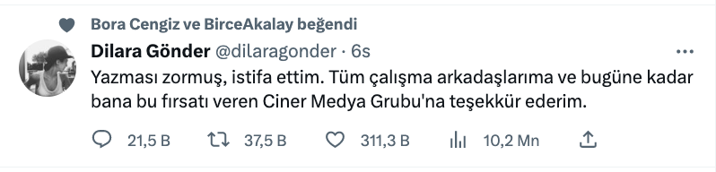 dilara gonder show tv deki gorevinden istifa etti