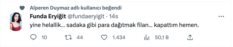 funda eryigit ten cumhurbaskani erdogan in helallik aciklamasina tepki