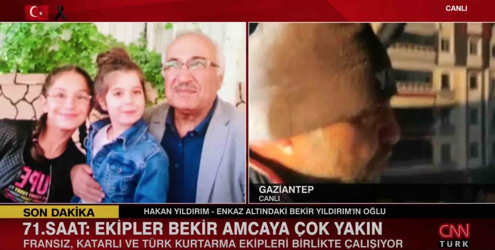 gaziantep te 70. saatte gelen mucize bekir isminde bir vatandas kurtarildi